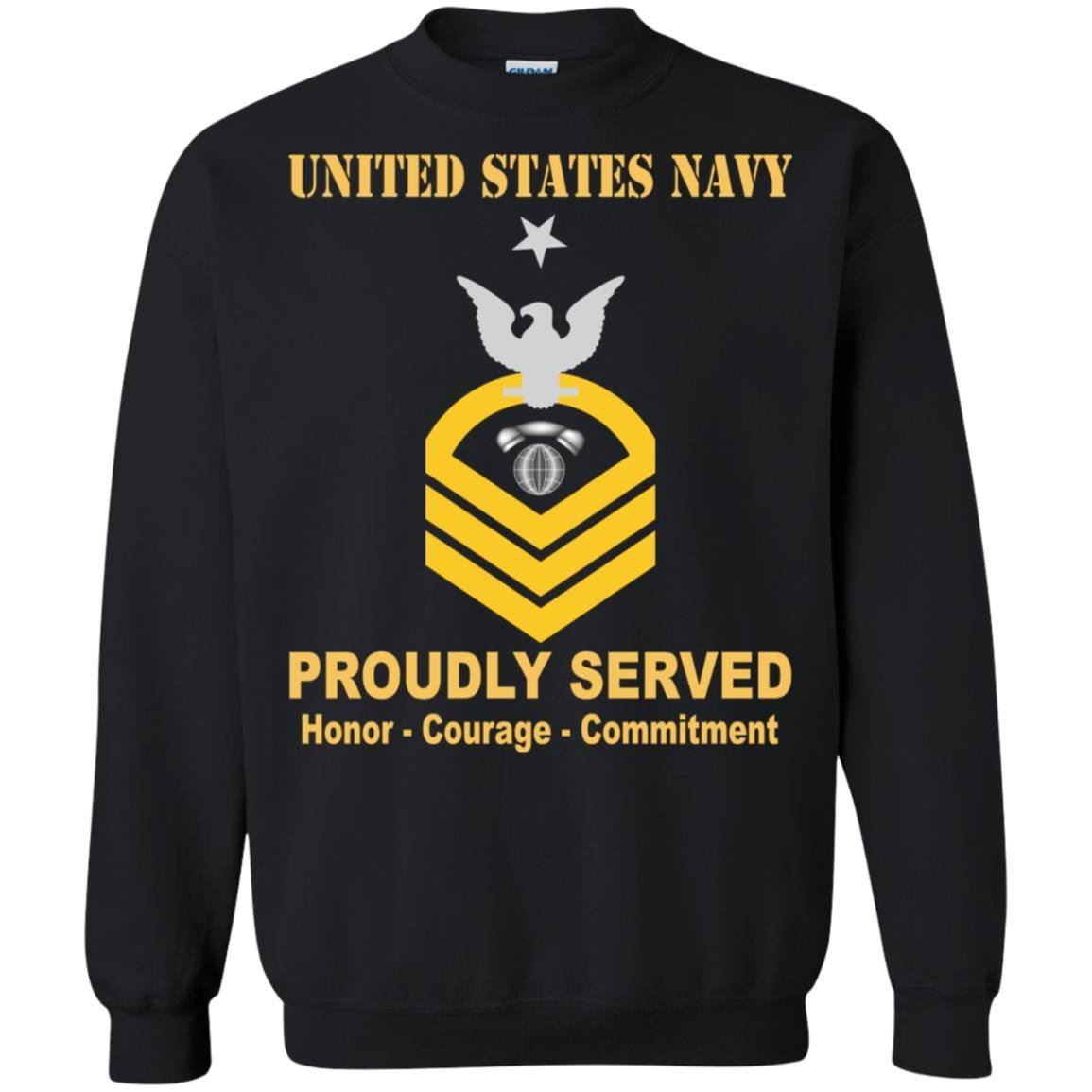 Navy Interior Communications Electrician Navy IC E-8 Rating Badges Proudly Served T-Shirt For Men On Front-TShirt-Navy-Veterans Nation