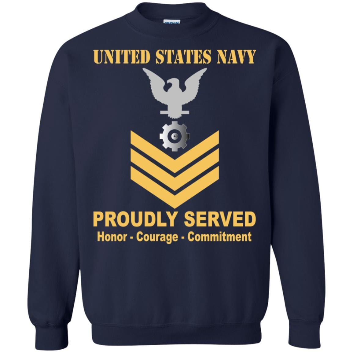 U.S Navy Engineman Navy EN E-6 Rating Badges Proudly Served T-Shirt For Men On Front-TShirt-Navy-Veterans Nation