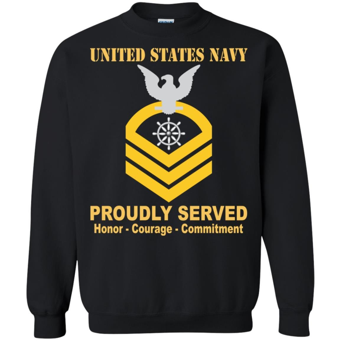 Navy Quartermaster Navy QM E-7 Rating Badges Proudly Served T-Shirt For Men On Front-TShirt-Navy-Veterans Nation