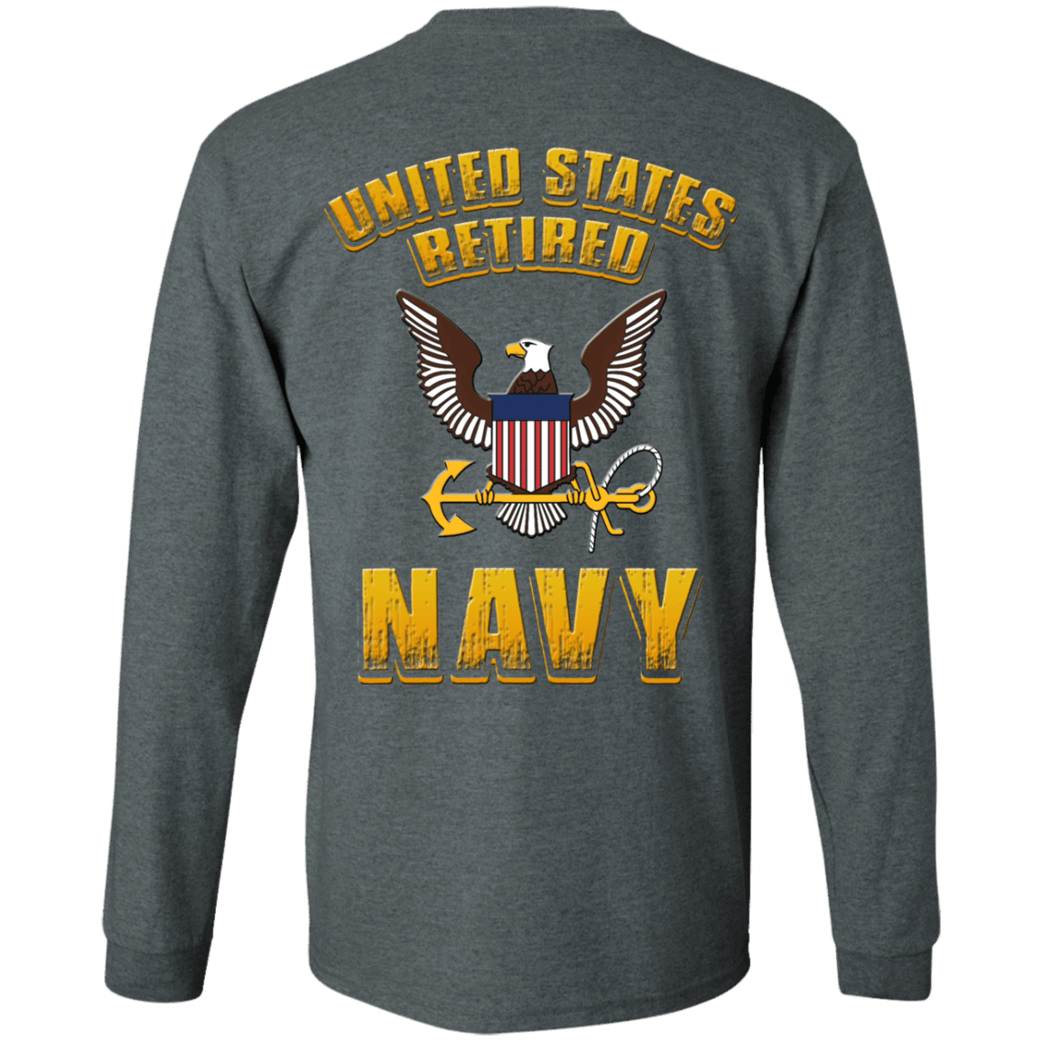 US Retired Navy Back T Shirts-TShirt-Navy-Veterans Nation