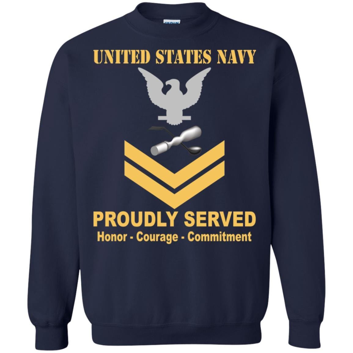 Navy Molder Navy ML E-5 Rating Badges Proudly Served T-Shirt For Men On Front-TShirt-Navy-Veterans Nation