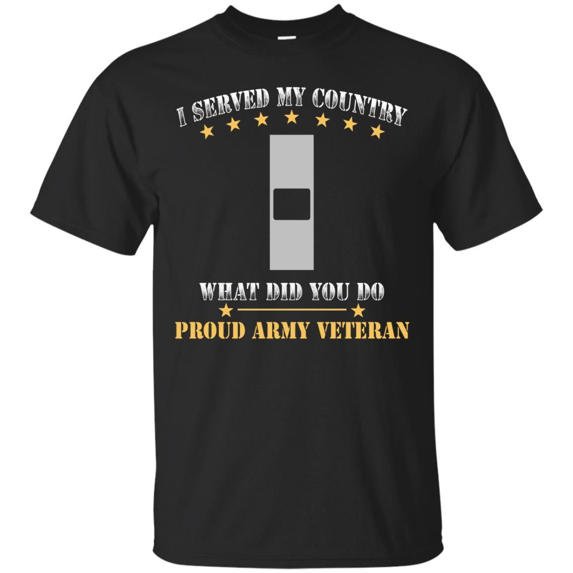 US Army W-1 Warrant Officer 1 W1 WO1 Warrant Officer Ranks Men Front T Shirt - Proud US Army Veteran-TShirt-Army-Veterans Nation