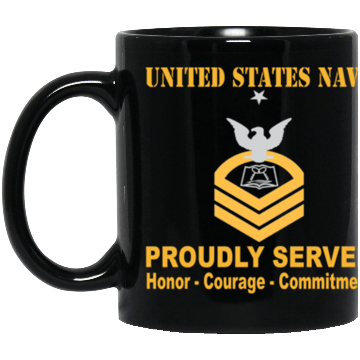 US Navy Culinary Specialist Navy CS E-8 11 oz. Black Mug-Drinkware-Veterans Nation