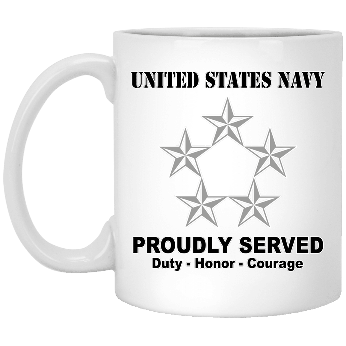 US Navy O-11 Fleet Admiral O11 FADM Flag Officer Ranks T shirt White Coffee Mug - Stainless Travel Mug-Mug-Navy-Officer-Veterans Nation