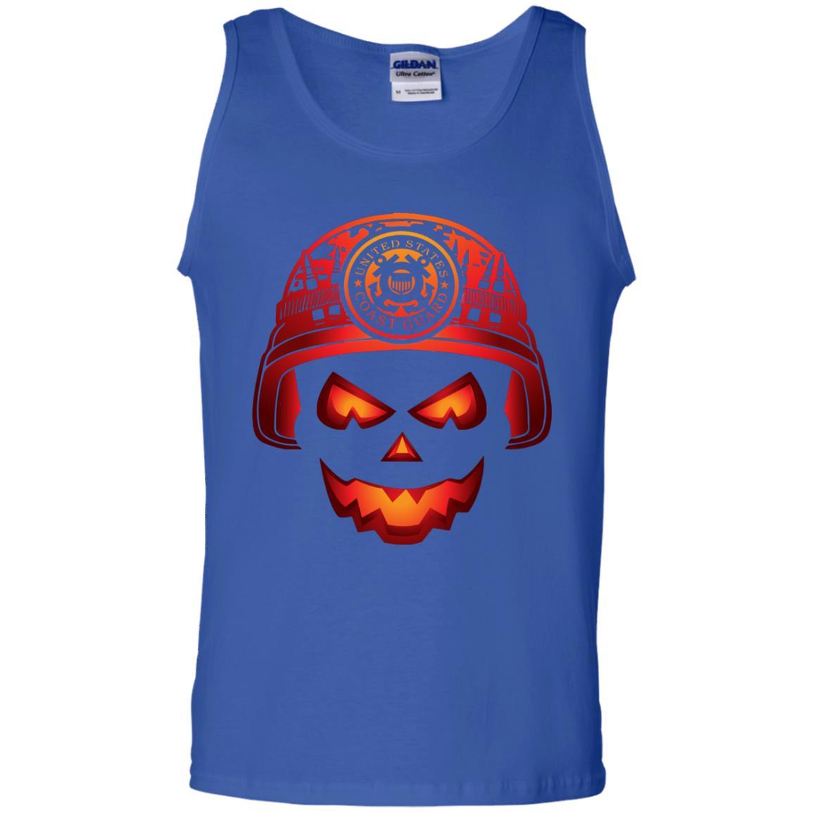 USCG Coast Guard Skull Halloween Men T Shirt On Front-TShirt-USCG-Veterans Nation