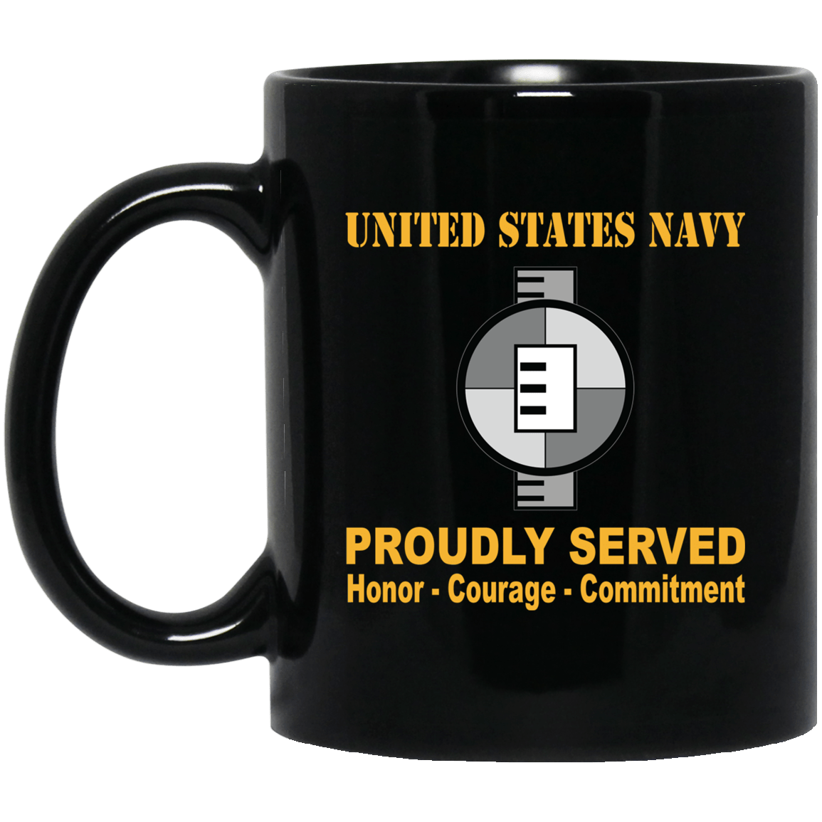 Navy Engineering Aide Navy EA Proudly Served Black Mug 11 oz - 15 oz-Mug-Navy-Rate-Veterans Nation