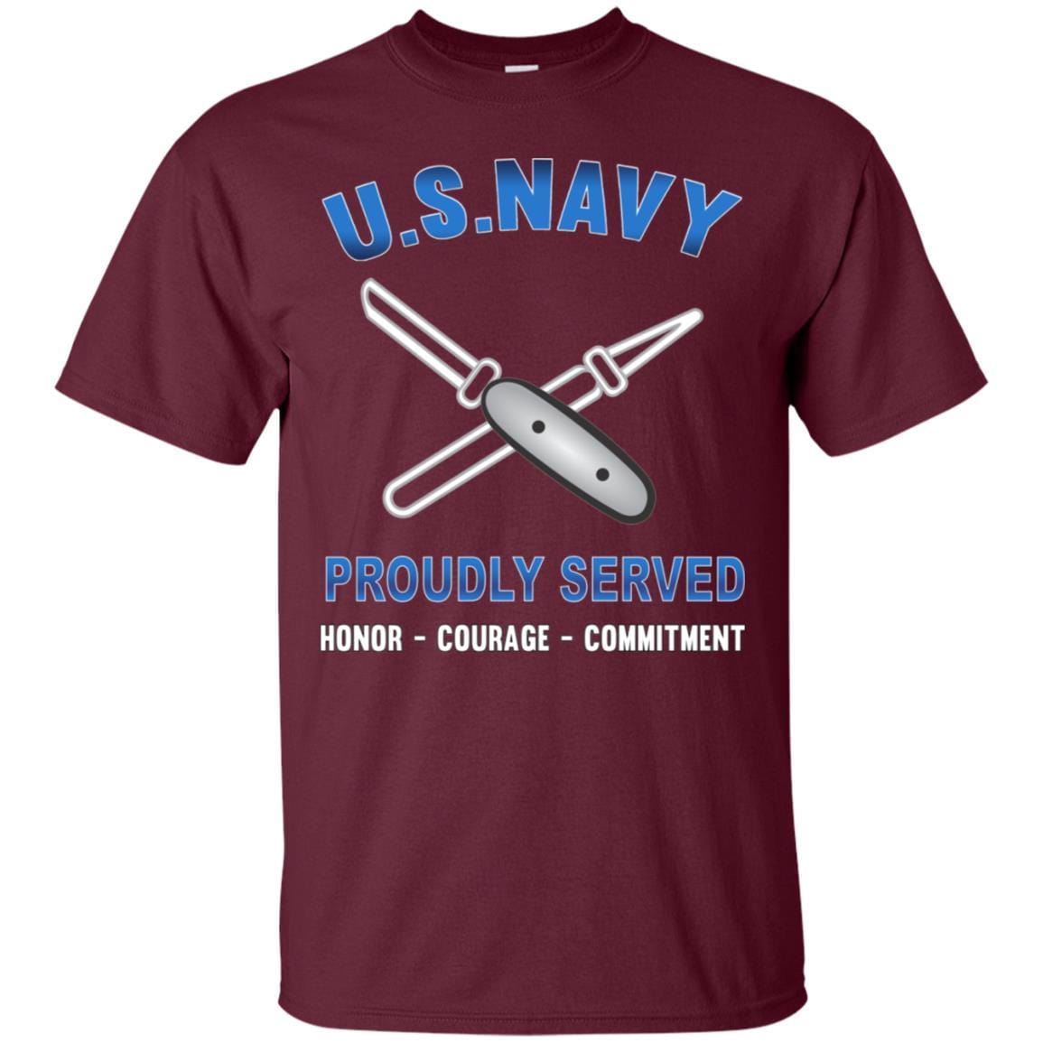 Navy Lithographer Navy LI - Proudly Served T-Shirt For Men On Front-TShirt-Navy-Veterans Nation