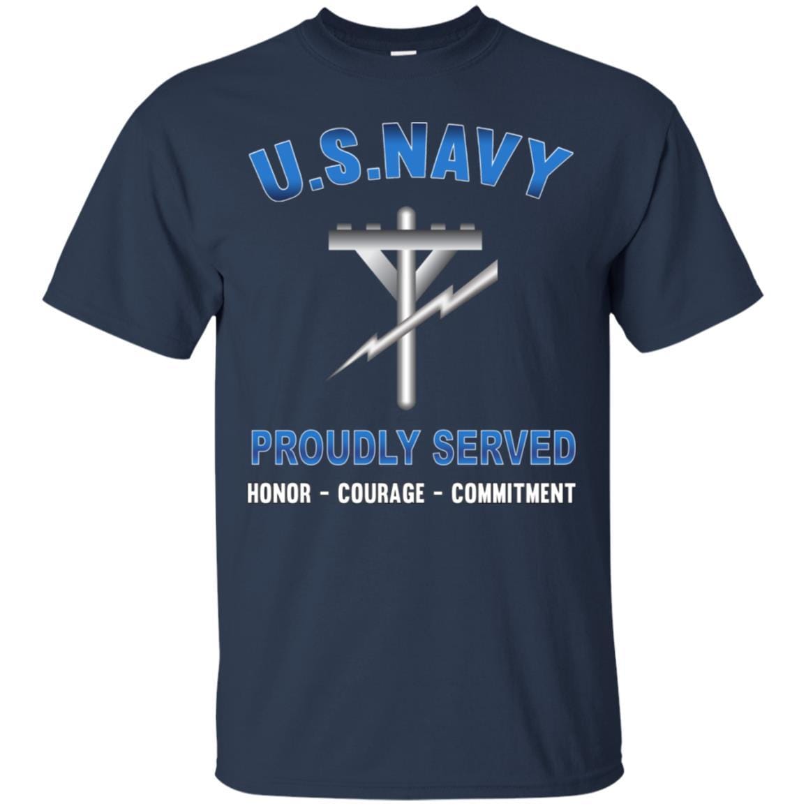 Navy Construction Electrician Navy CE - Proudly Served T-Shirt For Men On Front-TShirt-Navy-Veterans Nation