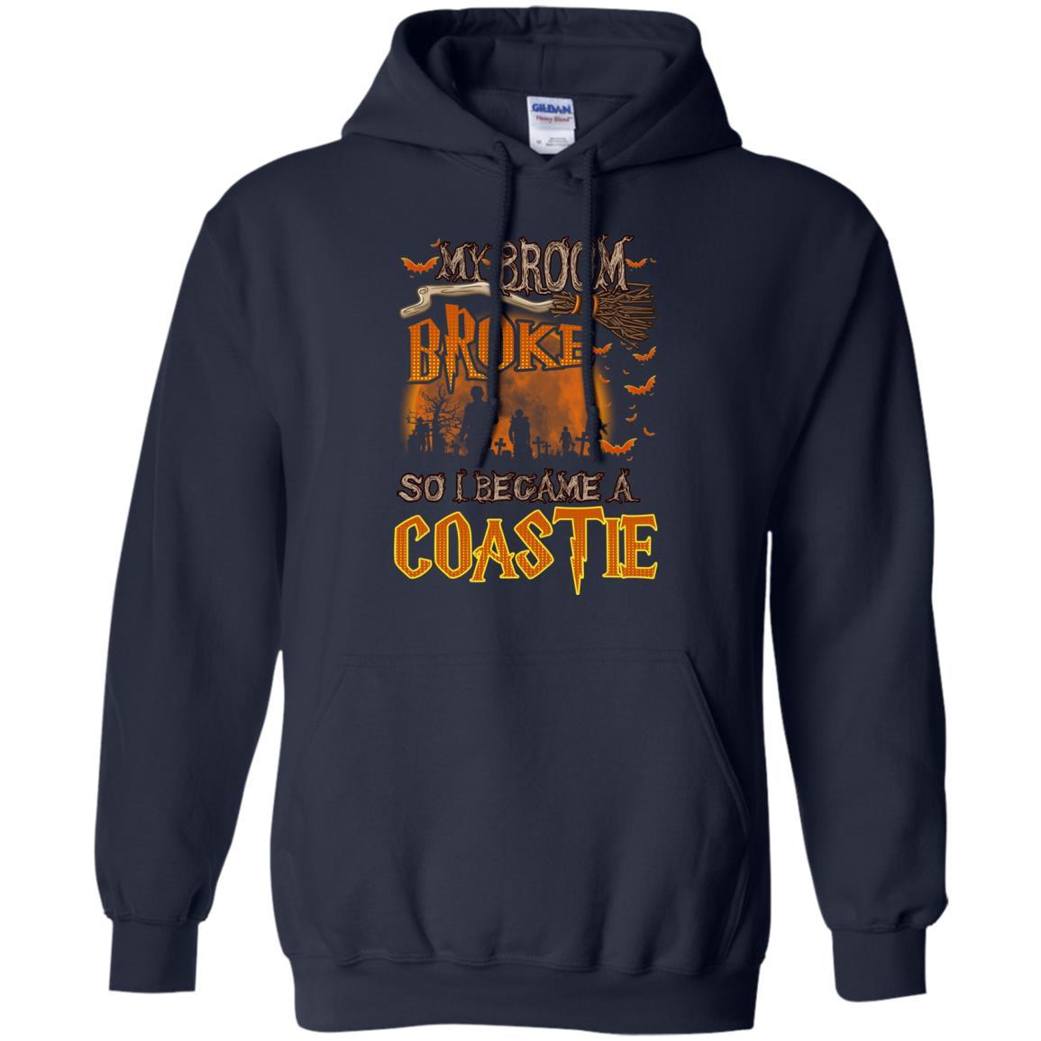 My Broom Broke So I Became A Coastie US Coast Guard Men T Shirt On Front-TShirt-USCG-Veterans Nation