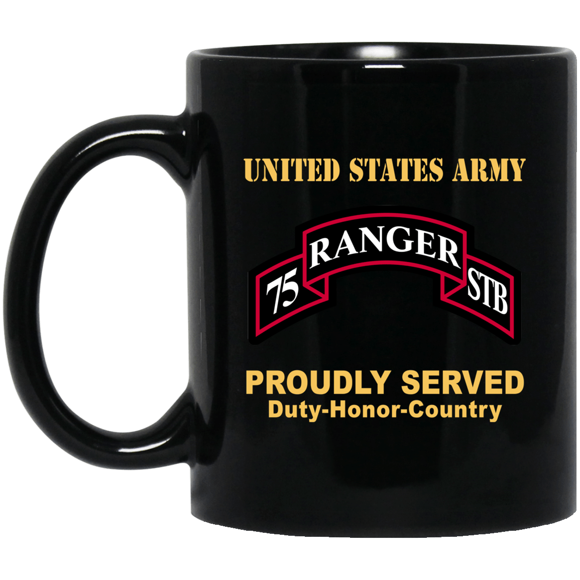 US ARMY 75TH RANGER REGIMENT SPECIALITY TROOPS BATTALION - 11 oz - 15 oz Black Mug-Mug-Army-CSIB-Veterans Nation