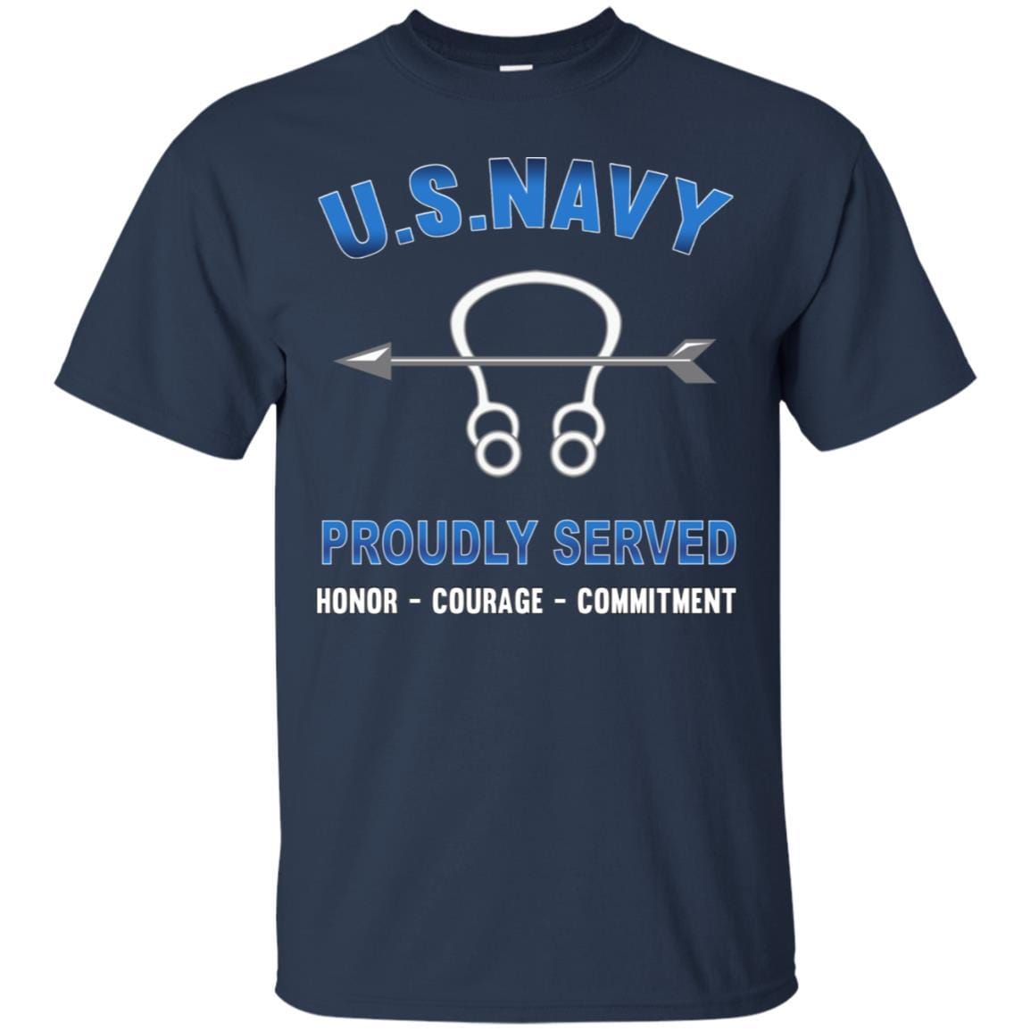 Navy Sonar Technician Navy ST - Proudly Served T-Shirt For Men On Front-TShirt-Navy-Veterans Nation