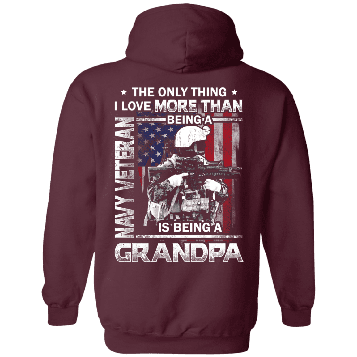 Navy Veteran I love Being A Grandpa Men Back T Shirts-TShirt-Navy-Veterans Nation