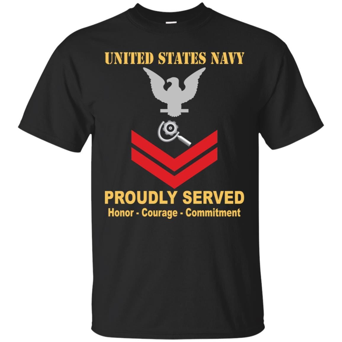 U.S Navy Machinery repairman Navy MR E-5 Rating Badges Proudly Served T-Shirt For Men On Front-TShirt-Navy-Veterans Nation