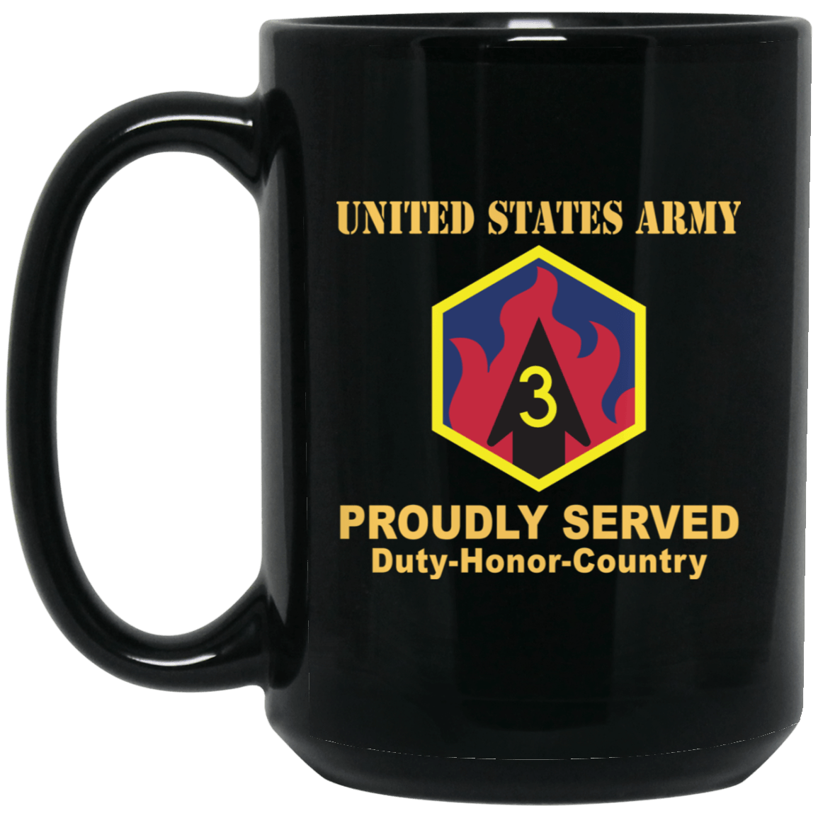 US ARMY 3RD CHEMICAL BRIGADE- 11 oz - 15 oz Black Mug-Mug-Army-CSIB-Veterans Nation