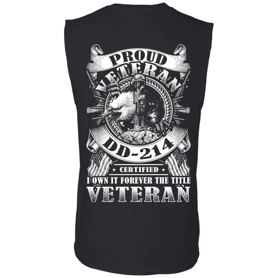 Military T-Shirt "Proud Veteran DD 214 Back"-TShirt-General-Veterans Nation