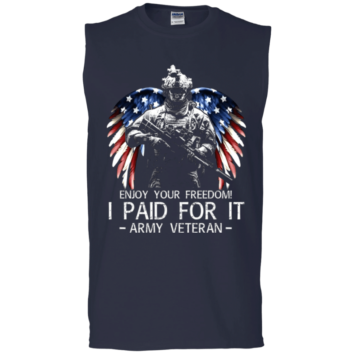 Army Veteran - Enjoy your freedom I paid for it Men Front T Shirts-TShirt-Army-Veterans Nation