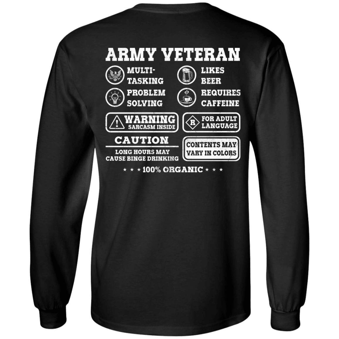 Army Veteran Multitasking Sarcasm Men Back T Shirts-TShirt-Army-Veterans Nation