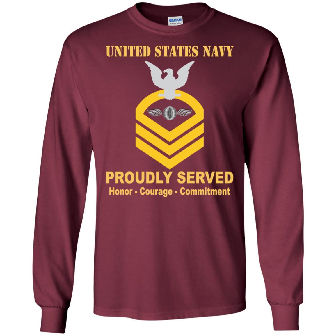 Navy Aviation Electricians Mate Navy AE E-7 Rating Badges Proudly Served T-Shirt For Men On Front-TShirt-Navy-Veterans Nation