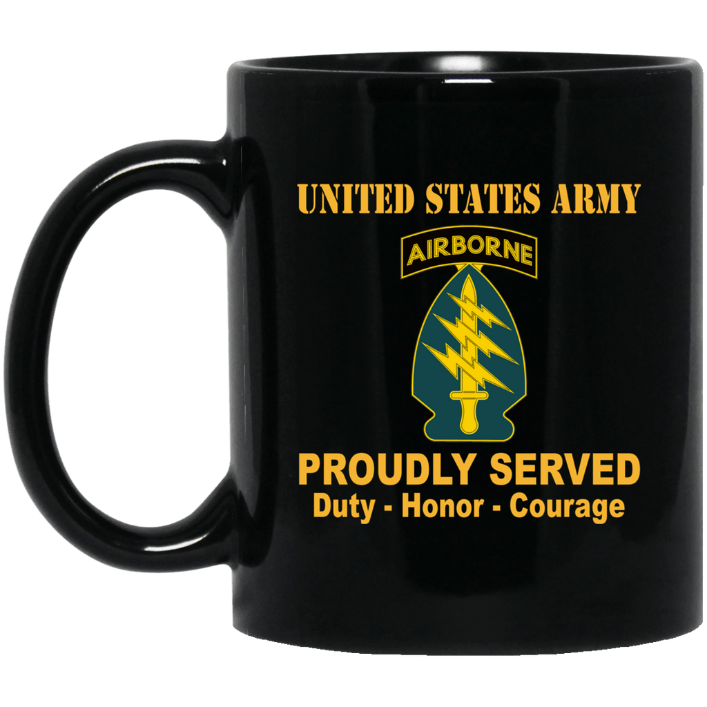 US Army Special Forces Airborne 11 oz - 15 oz Black Mug-Mug-Army-CSIB-Veterans Nation