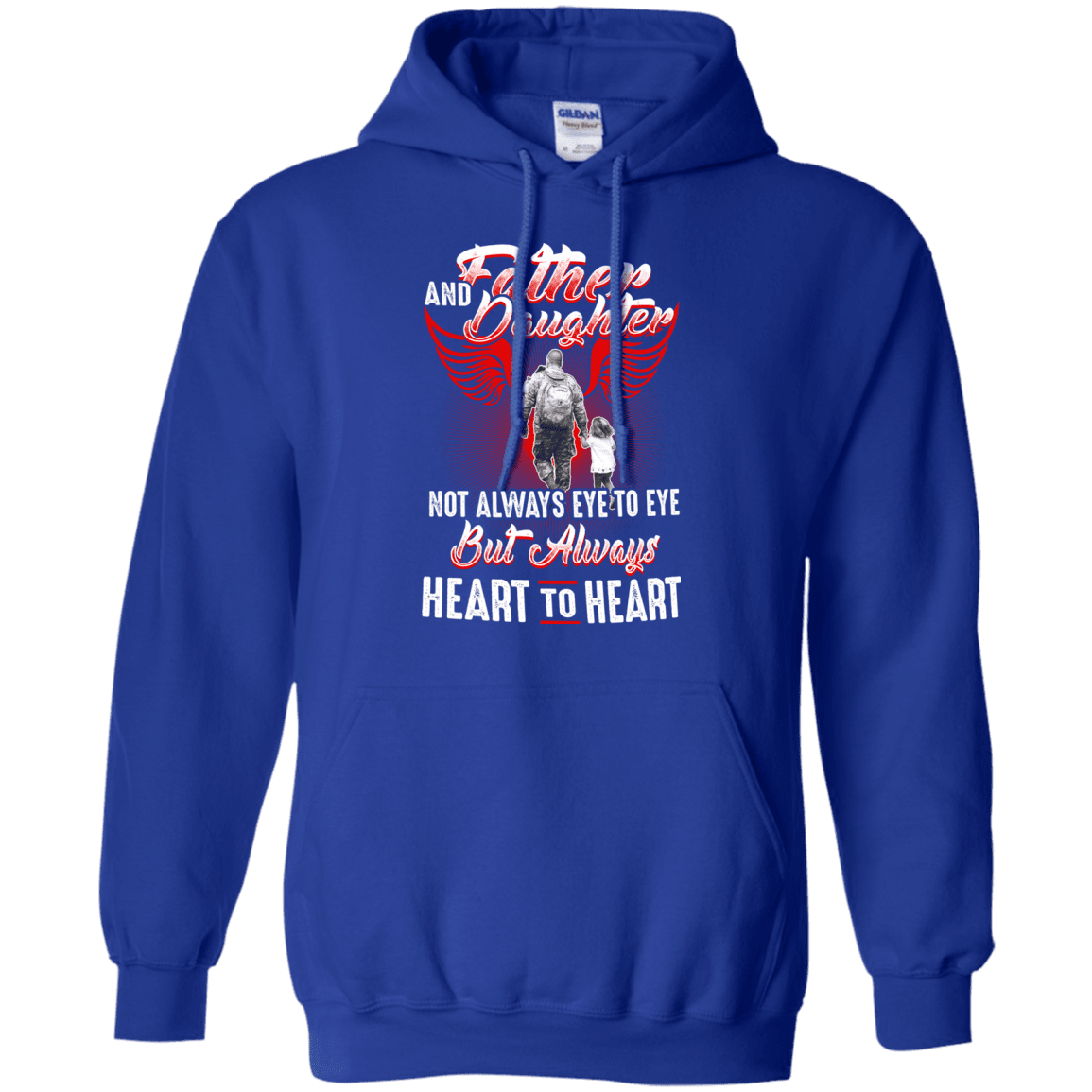 Military T-Shirt "FATHER AND DAUGHTER ALWAYS HEART TO HEART"-TShirt-General-Veterans Nation