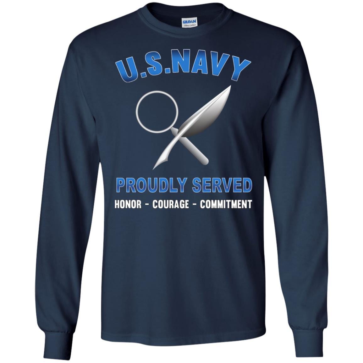 Navy Intelligence Specialist Navy IS - Proudly Served T-Shirt For Men On Front-TShirt-Navy-Veterans Nation