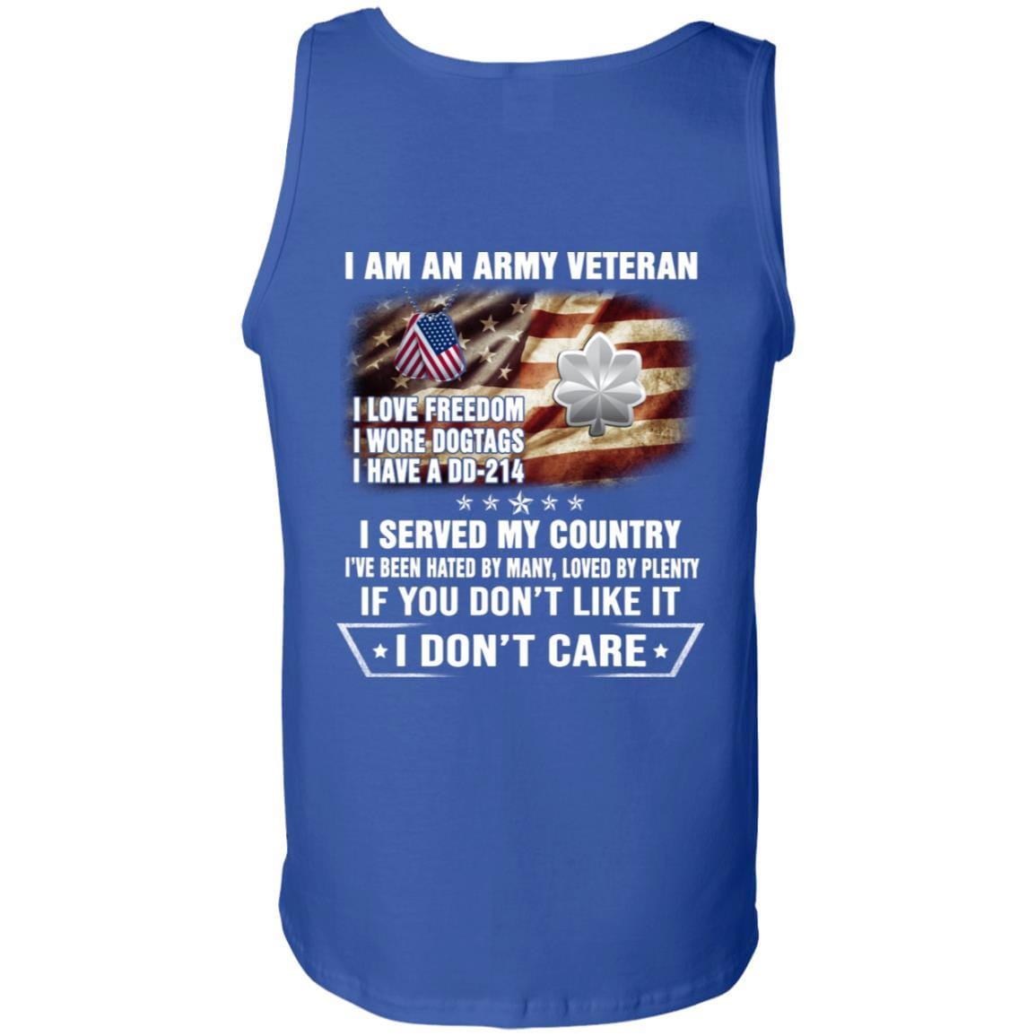 T-Shirt "I Am An Army Veteran" O-5 Lieutenant Colonel(LTC)Rank On Back-TShirt-Army-Veterans Nation