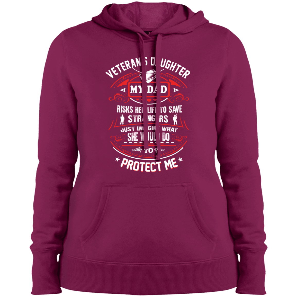 Military T-Shirt "Veteran Daughter My Dad Risk His Life To Protect Me"-TShirt-General-Veterans Nation