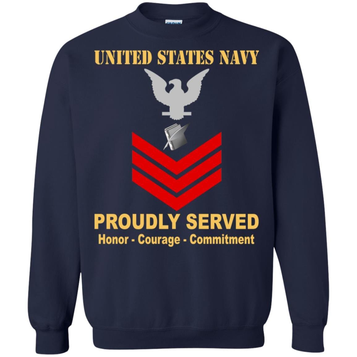 Navy Personnel Specialist Navy PS E-6 Rating Badges Proudly Served T-Shirt For Men On Front-TShirt-Navy-Veterans Nation