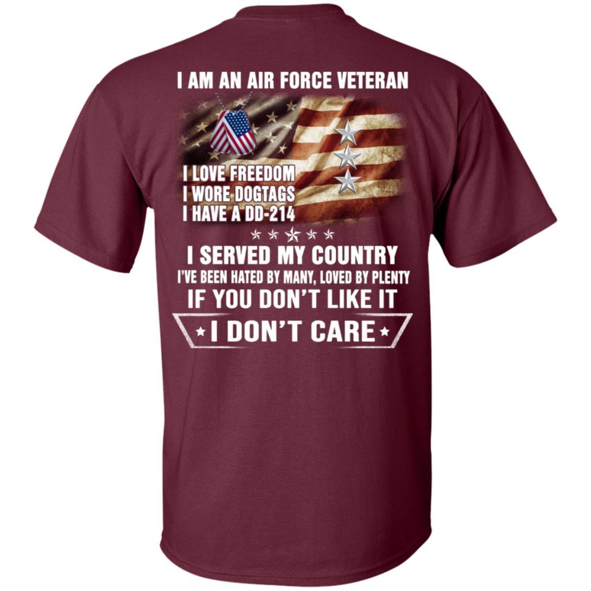 I Am An Air Force O-9 Lieutenant General Lt Ge O9 General Officer Ranks Veteran T-Shirt On Back-TShirt-USAF-Veterans Nation