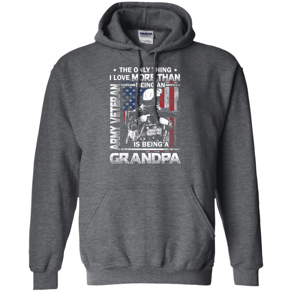 Army Veteran I love Being A Grandpa Men Front T Shirts-TShirt-Army-Veterans Nation