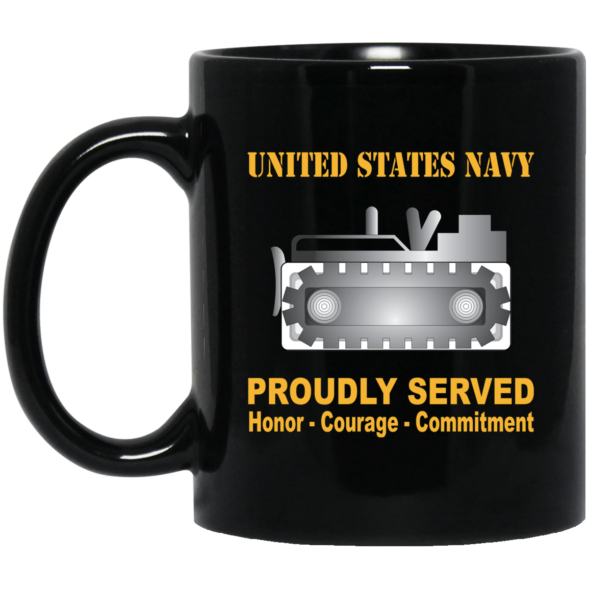 Navy Equipment Operator Navy EO Proudly Served Black Mug 11 oz - 15 oz-Mug-Navy-Rate-Veterans Nation