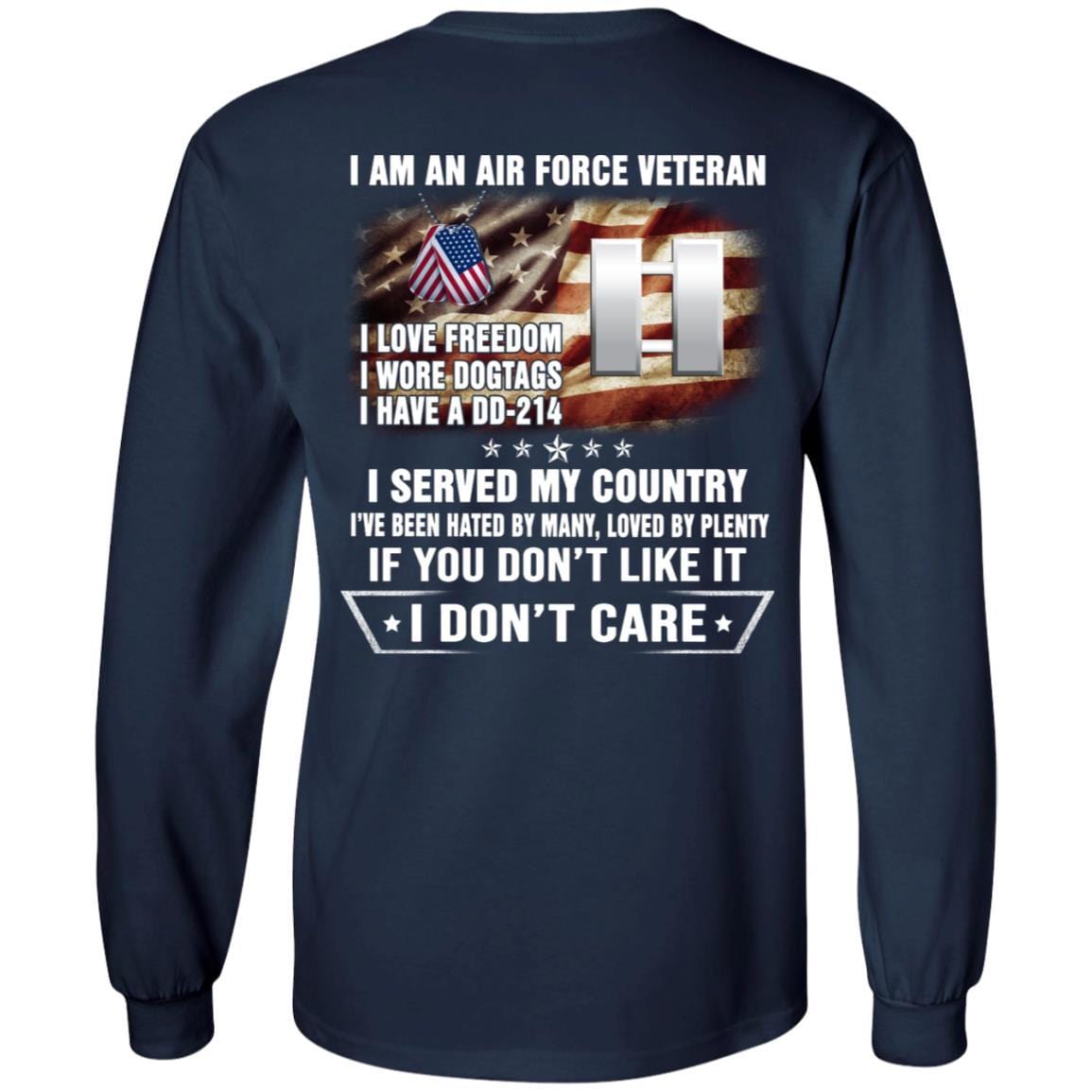 I Am An Air Force O-3 Captain Capt O3 Commissioned Officer Ranks Veteran T-Shirt On Back-TShirt-USAF-Veterans Nation