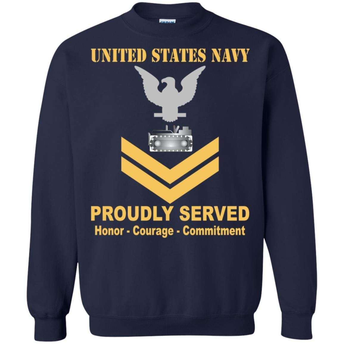 Navy Equipment Operator Navy EO E-5 Rating Badges Proudly Served T-Shirt For Men On Front-TShirt-Navy-Veterans Nation