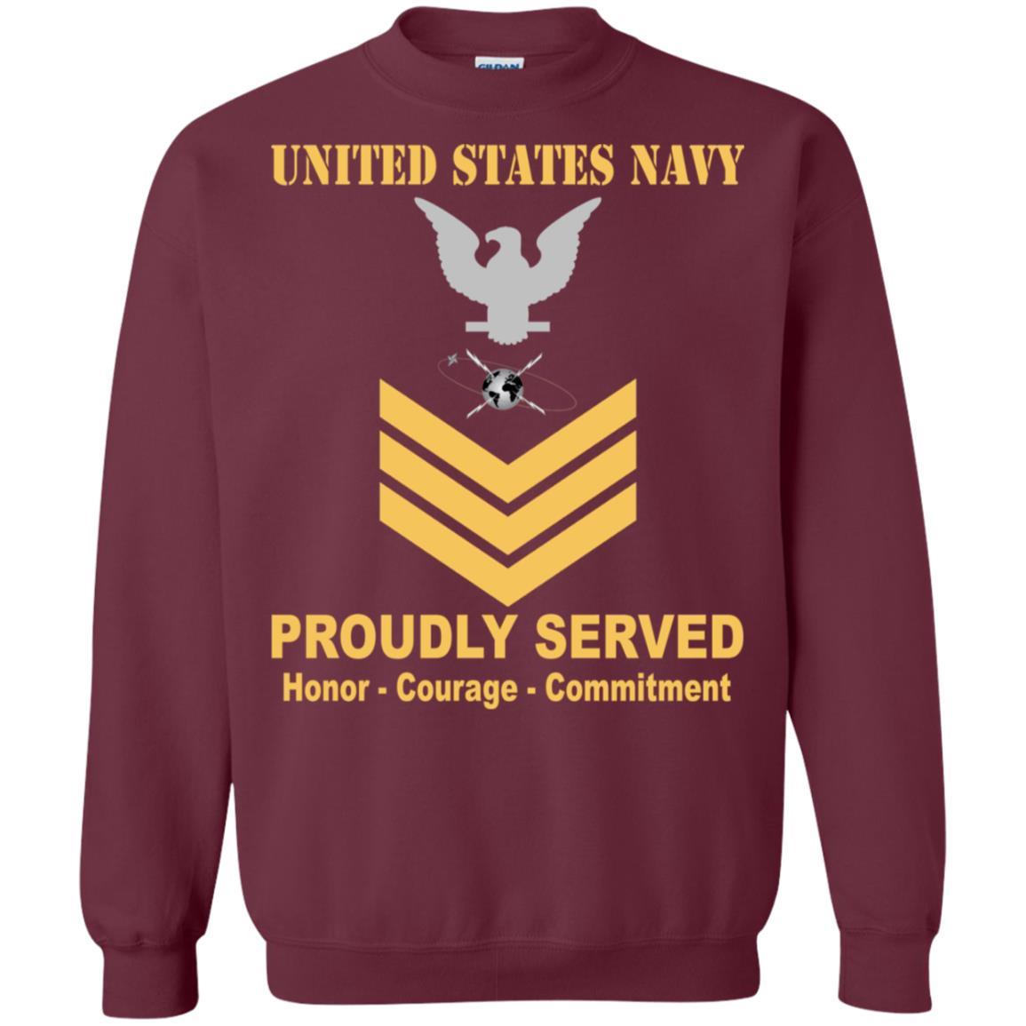 Navy Mass Communications Specialist Navy MC E-6 Rating Badges Proudly Served T-Shirt For Men On Front-TShirt-Navy-Veterans Nation