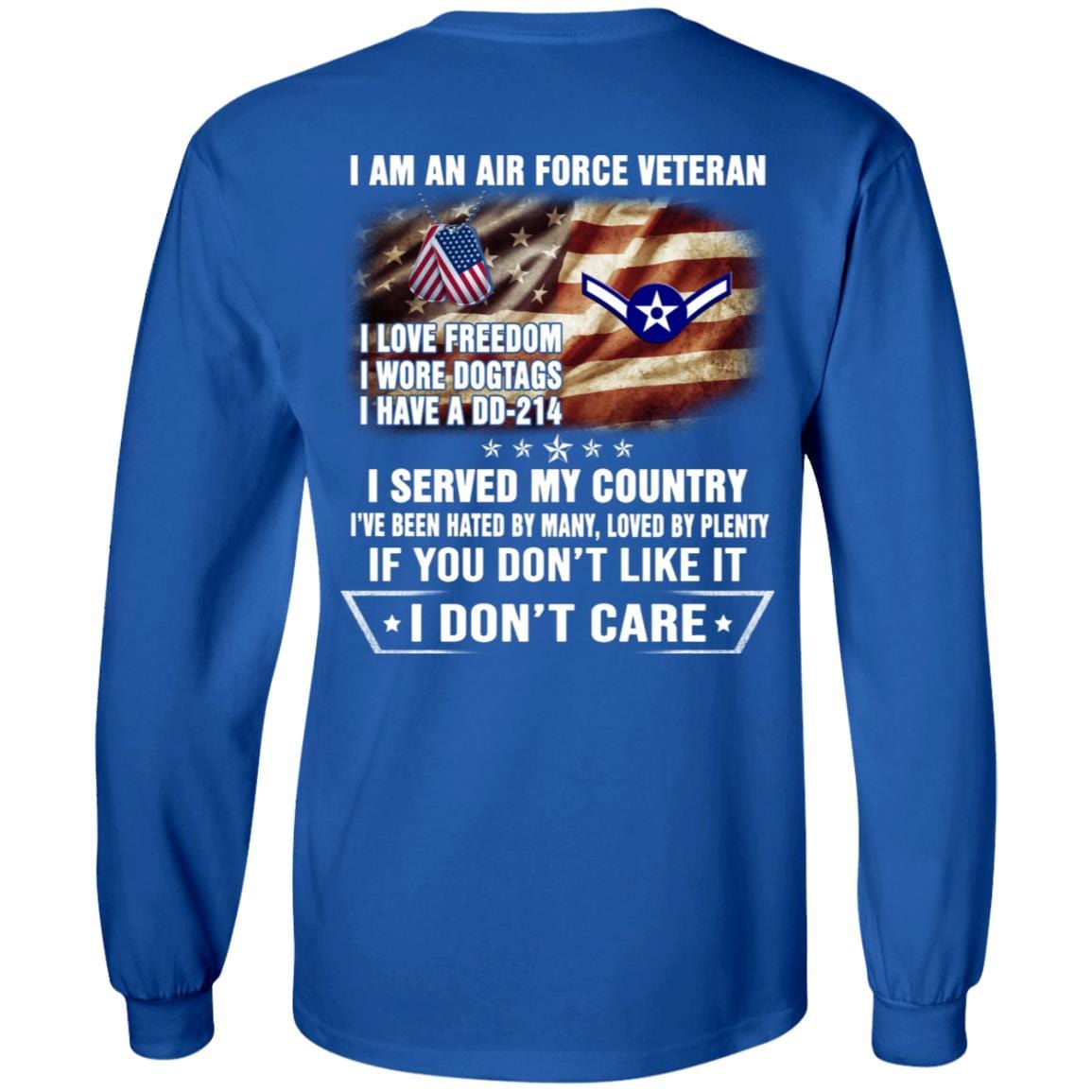 I Am An Air Force E-2 Airman Amn E2 Ranks Enlisted Airman Rank Veteran T-Shirt On Back-TShirt-USAF-Veterans Nation