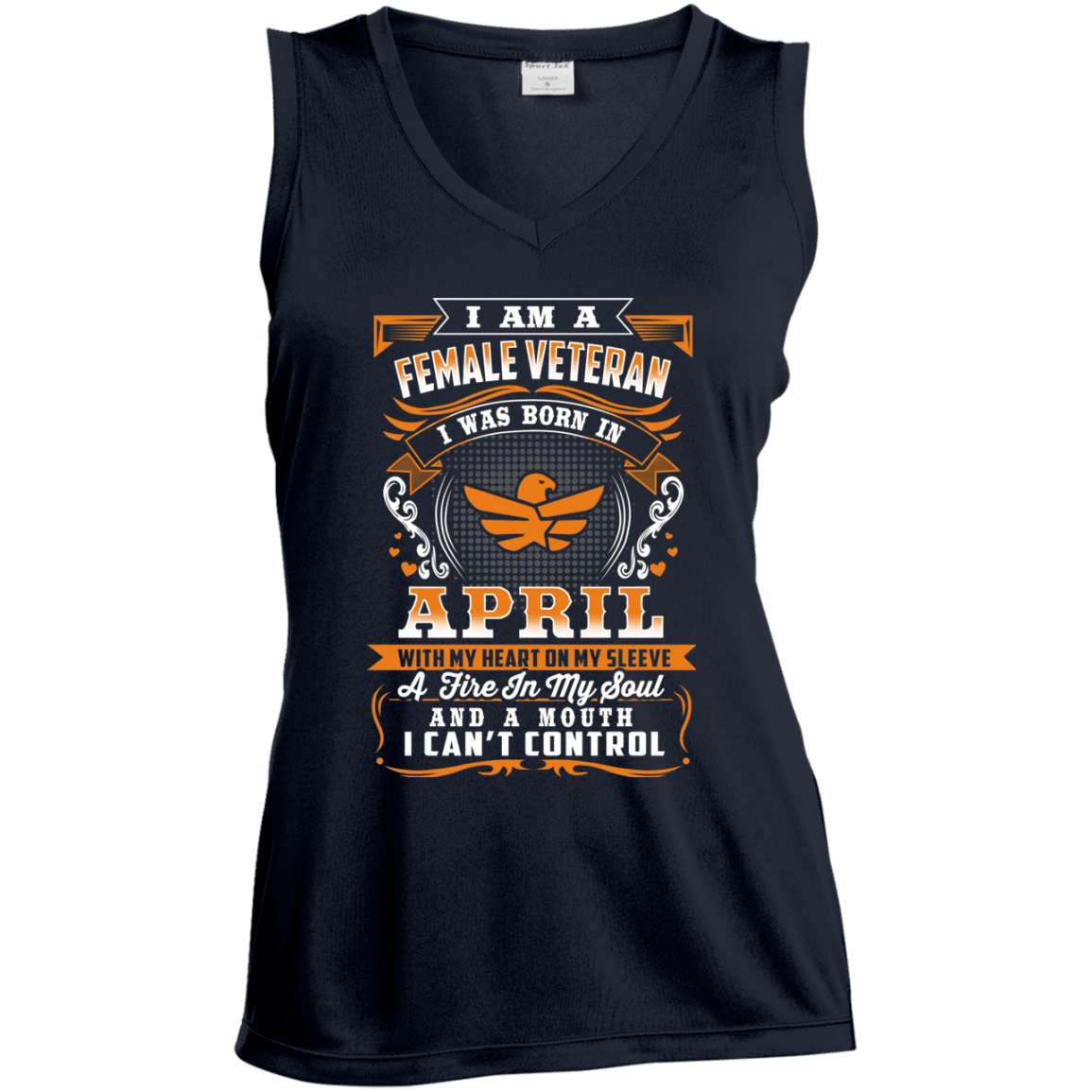 Military T-Shirt "Female Veteran Born In April"-TShirt-General-Veterans Nation