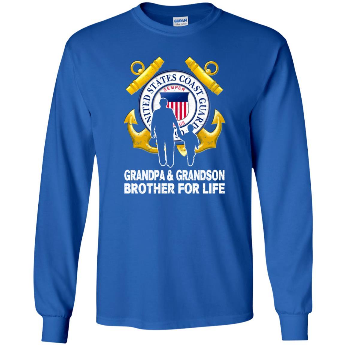 COAST GUARD GRANDPA AND GRANDDAUGHTER ( GRANDSON ) BROTHER FOR LIFE T-Shirt On Front-TShirt-USCG-Veterans Nation