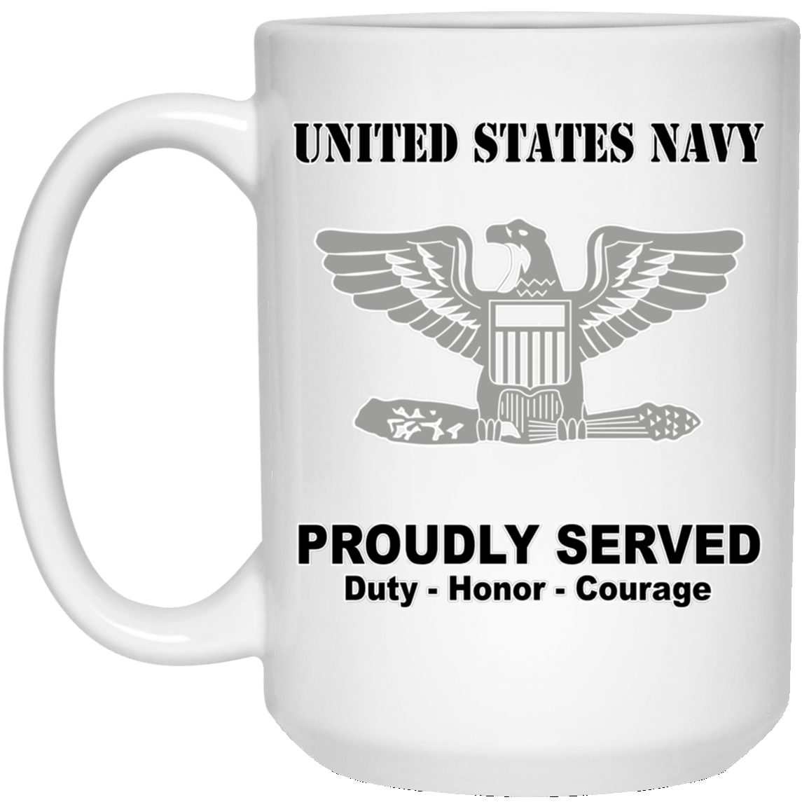 US Navy O-6 Captain O6 CAPT Senior Officer Ranks T shirt White Coffee Mug - Stainless Travel Mug-Mug-Navy-Officer-Veterans Nation