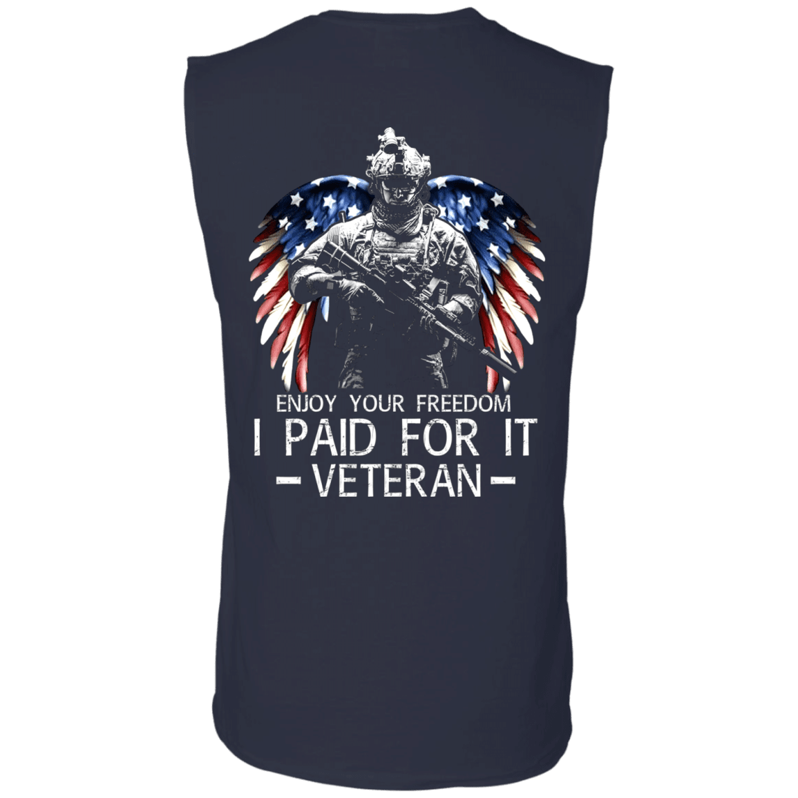 Military T-Shirt "Enjoy your freedom I paid for it" Men Back-TShirt-General-Veterans Nation