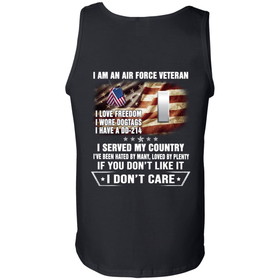 I Am An Air Force O-2 First Lieutenant 1st L O2 Commissioned Officer Ranks Veteran T-Shirt On Back-TShirt-USAF-Veterans Nation