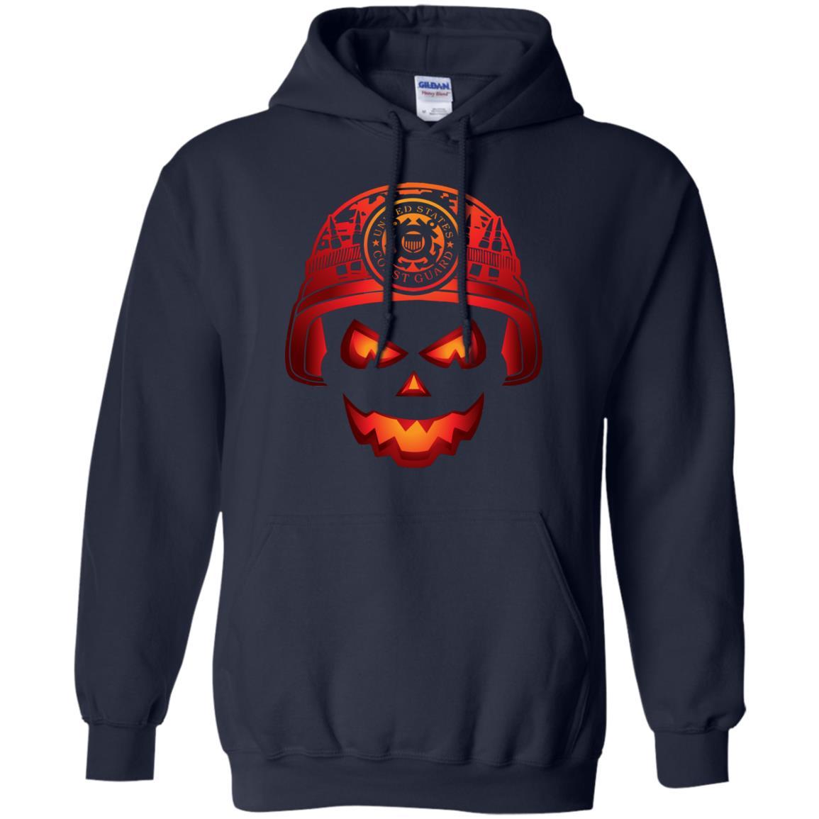 USCG Coast Guard Skull Halloween Men T Shirt On Front-TShirt-USCG-Veterans Nation