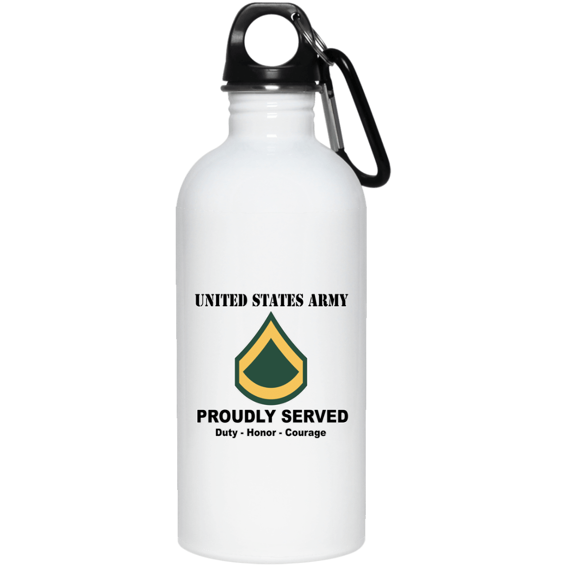 Army E-3 PFC E3 Private First Class Ranks White Coffee Mug - Stainless Travel Mug-Mug-Army-Ranks-Veterans Nation