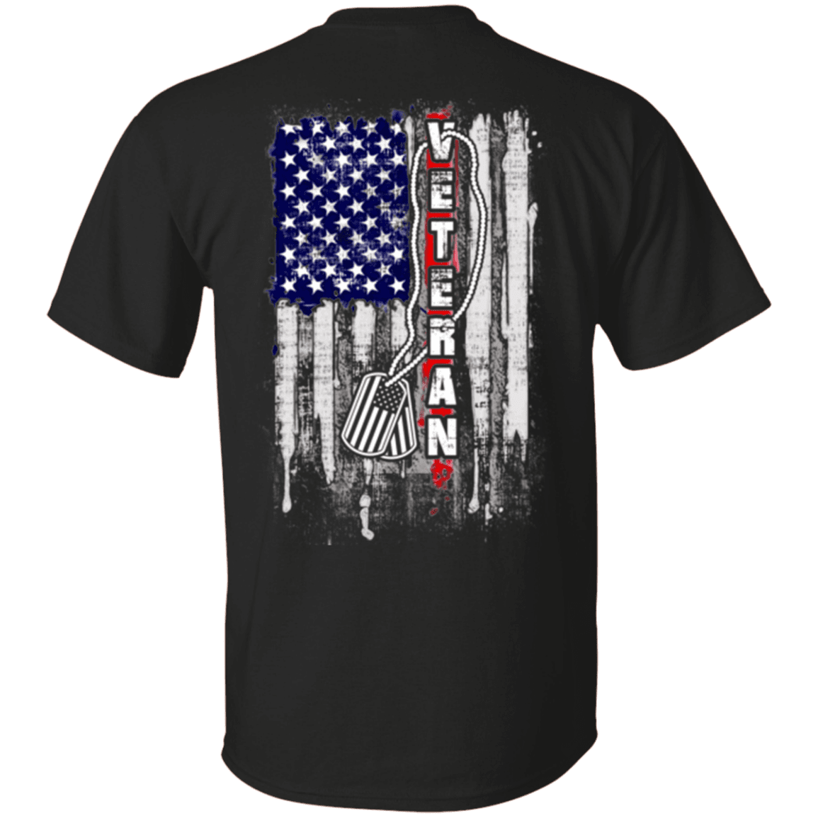 Military T-Shirt "Veteran America Flag"-TShirt-General-Veterans Nation