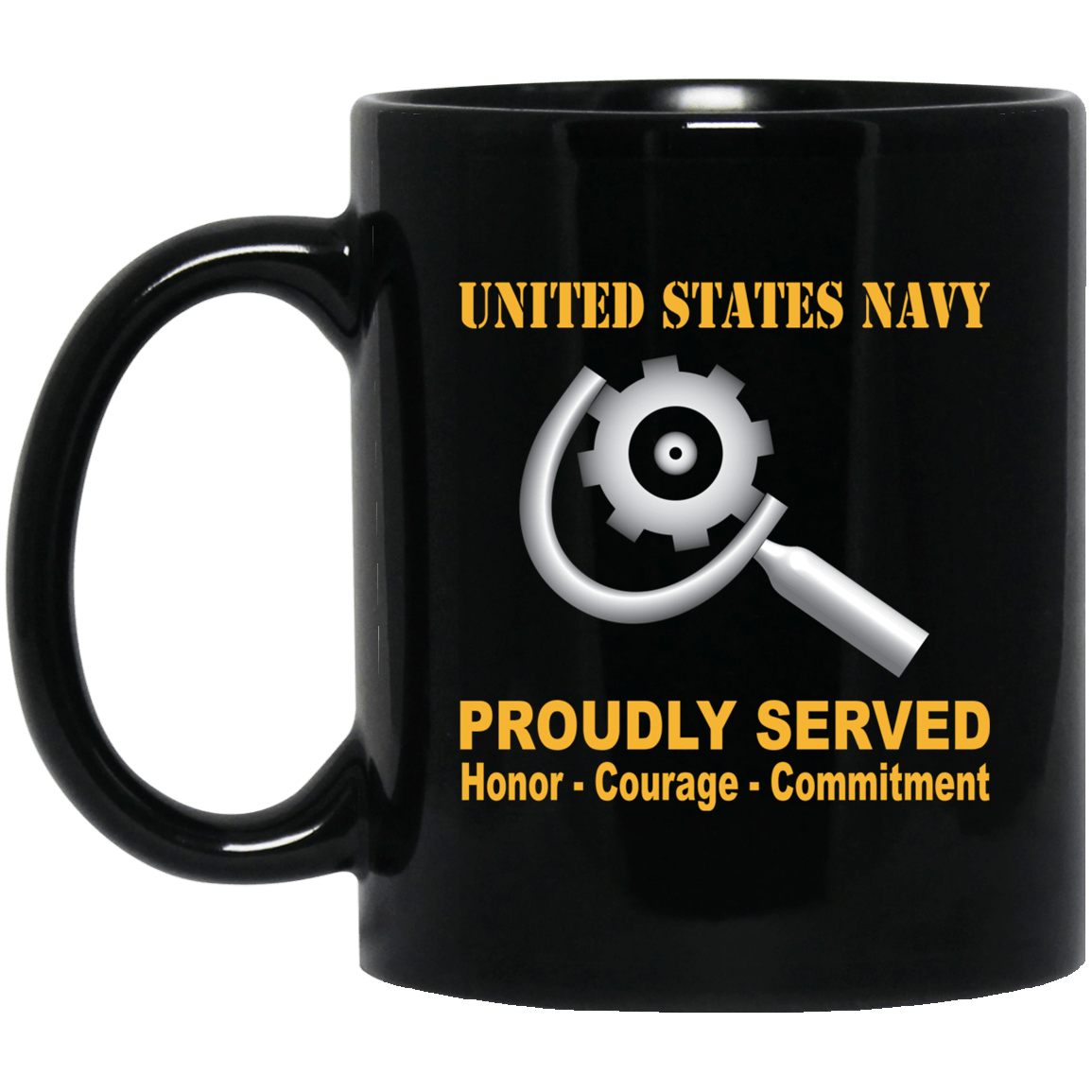 U.S Navy Machinery repairman Navy MR Proudly Served Black Mug 11 oz - 15 oz-Mug-Navy-Rate-Veterans Nation