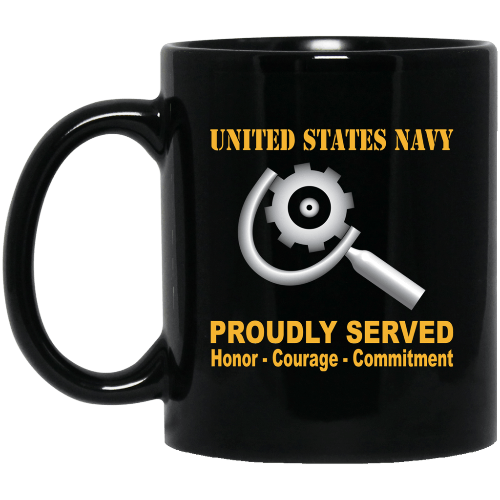 U.S Navy Machinery repairman Navy MR Proudly Served Black Mug 11 oz - 15 oz-Mug-Navy-Rate-Veterans Nation