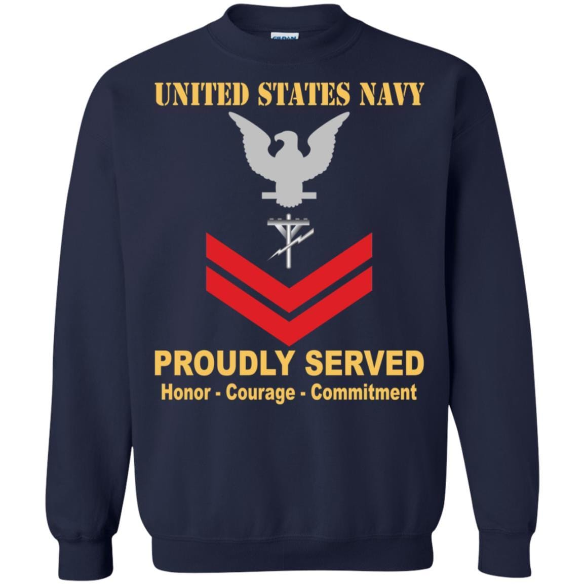 Navy Construction Electrician Navy CE E-5 Rating Badges Proudly Served T-Shirt For Men On Front-TShirt-Navy-Veterans Nation