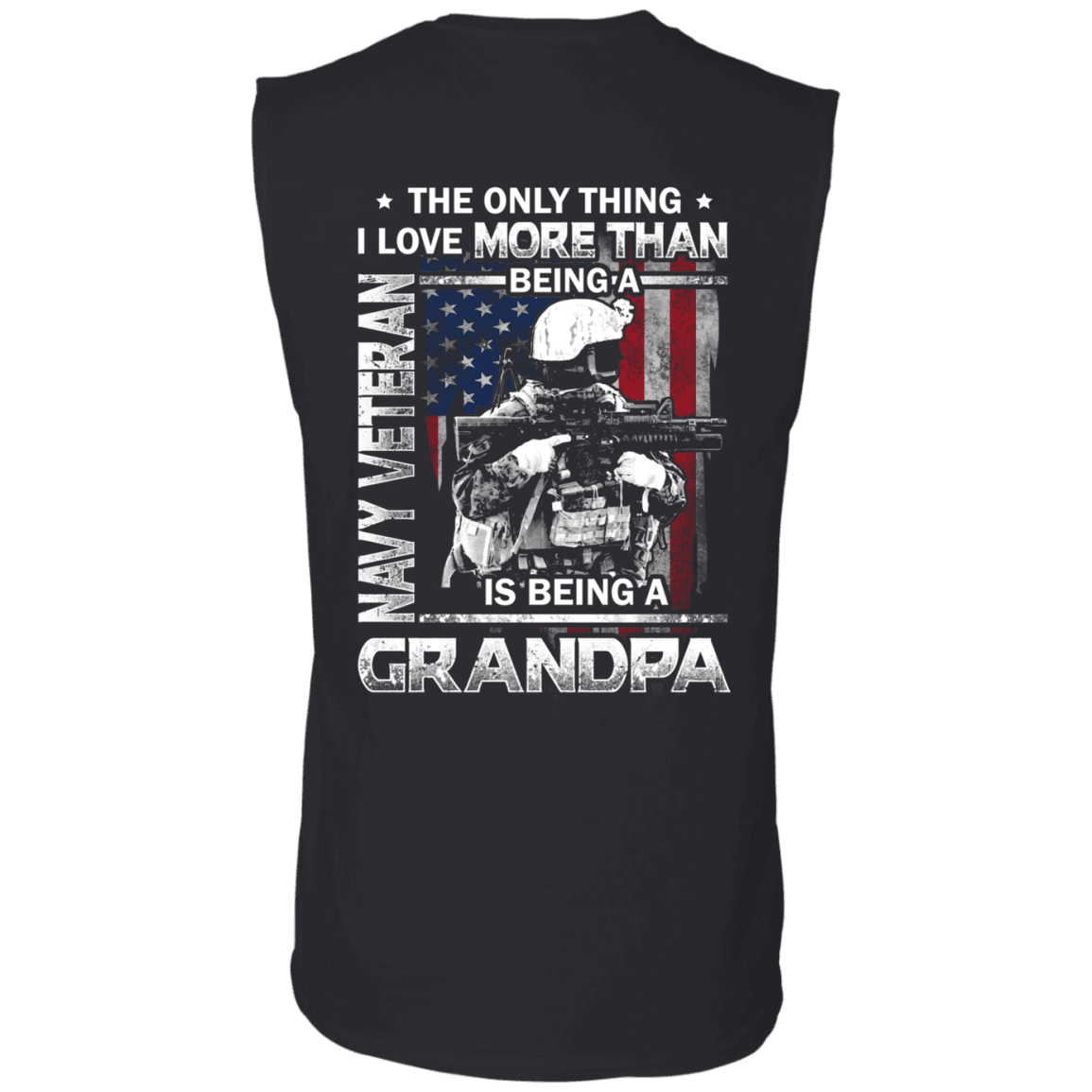 Navy Veteran I love Being A Grandpa Men Back T Shirts-TShirt-Navy-Veterans Nation