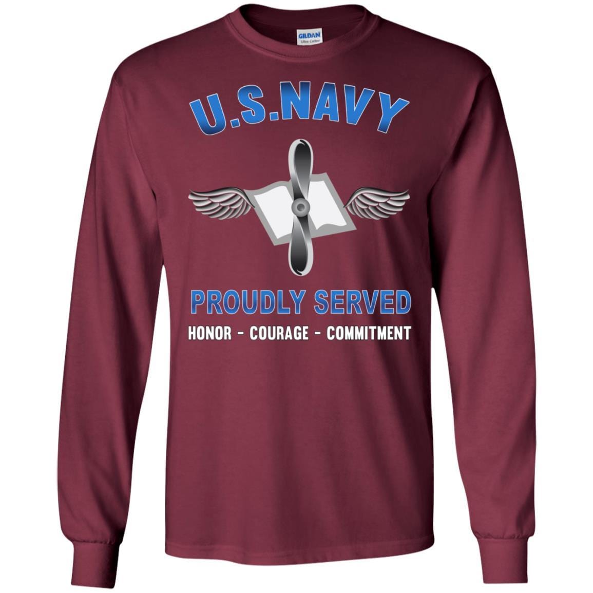 Navy Aviation Maintenance Administrationman Navy AZ - Proudly Served T-Shirt For Men On Front-TShirt-Navy-Veterans Nation