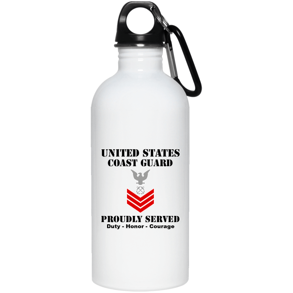 US Coast Guard E-6 Petty Officer First Class E6 PO1 Petty Officer Ranks White Coffee Mug - Stainless Travel Mug-Mug-USCG-Collar-Veterans Nation