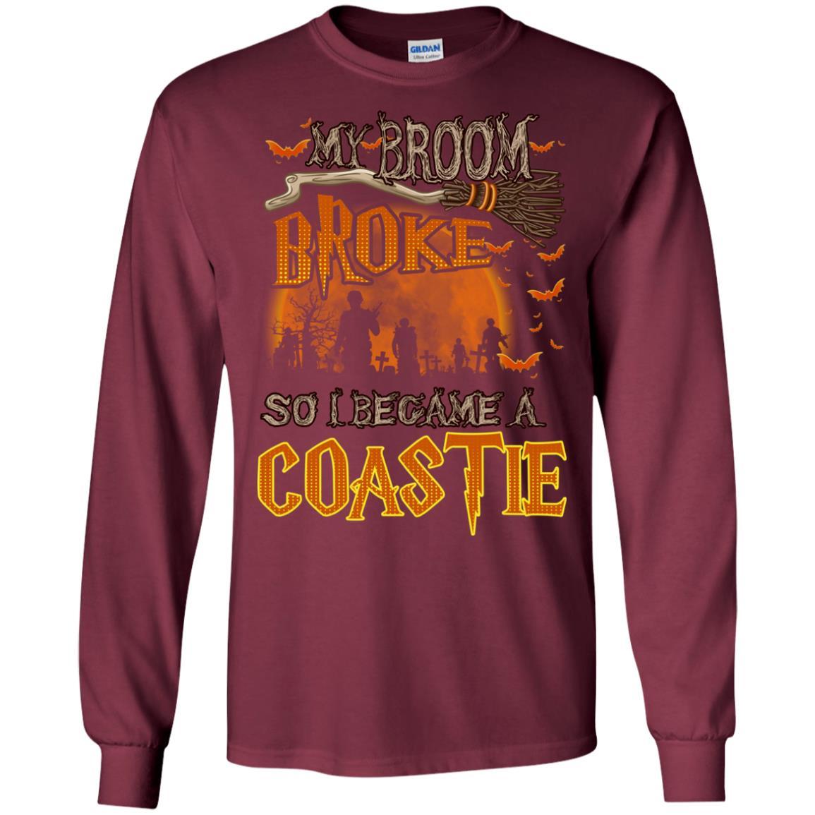 My Broom Broke So I Became A Coastie US Coast Guard Men T Shirt On Front-TShirt-USCG-Veterans Nation